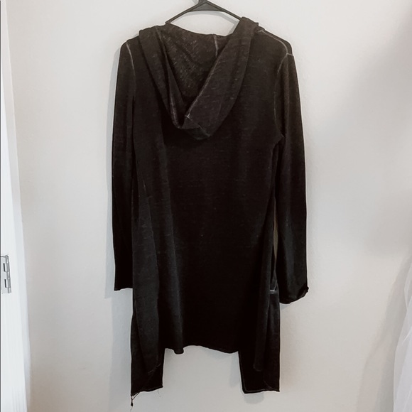 H&M Divided Long Lightweight Black Hooded Cardigan - Picture 2 of 5